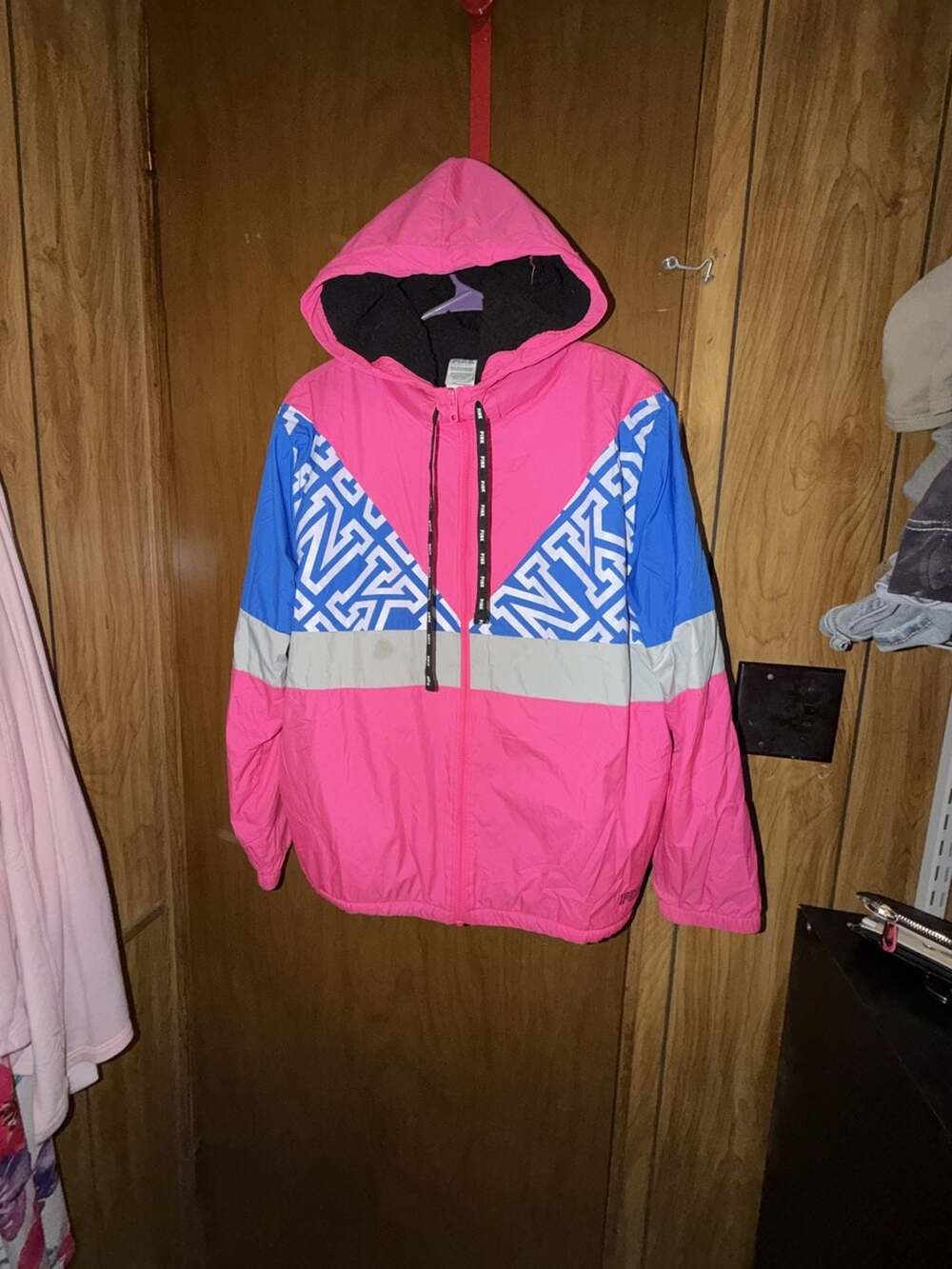Victoria's Secret PINK Colorblock Sherpa Lined Windbreaker Jacket Size XS/S